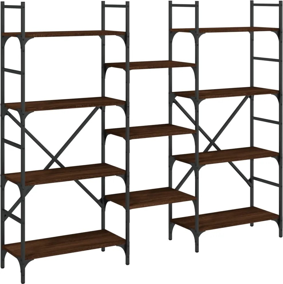 vidaXL Bibliotecă, stejar maro, 160x28,5x136,5 cm, lemn prelucrat