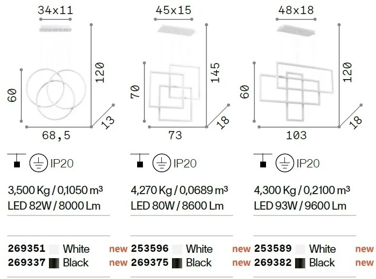 Lustra LED suspendata design geometric circular FRAME PL alba