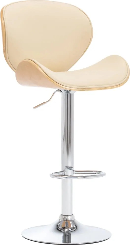 vidaXL Scaun de bar, crem, piele ecologică