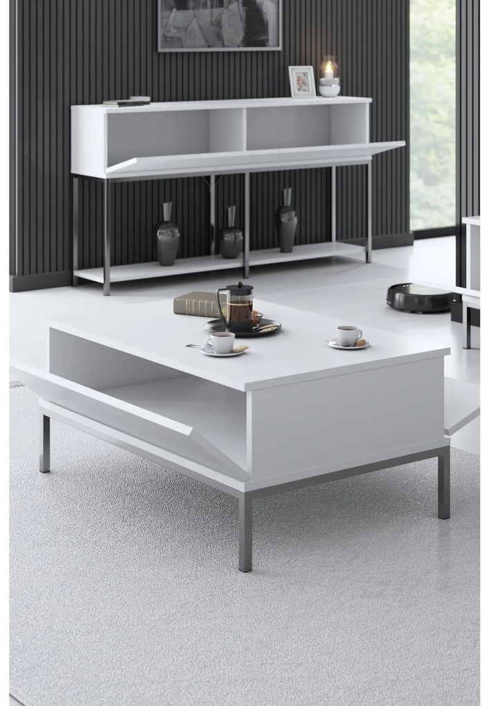Masă de cafea Lurde (Alb + Auriu). 1089590