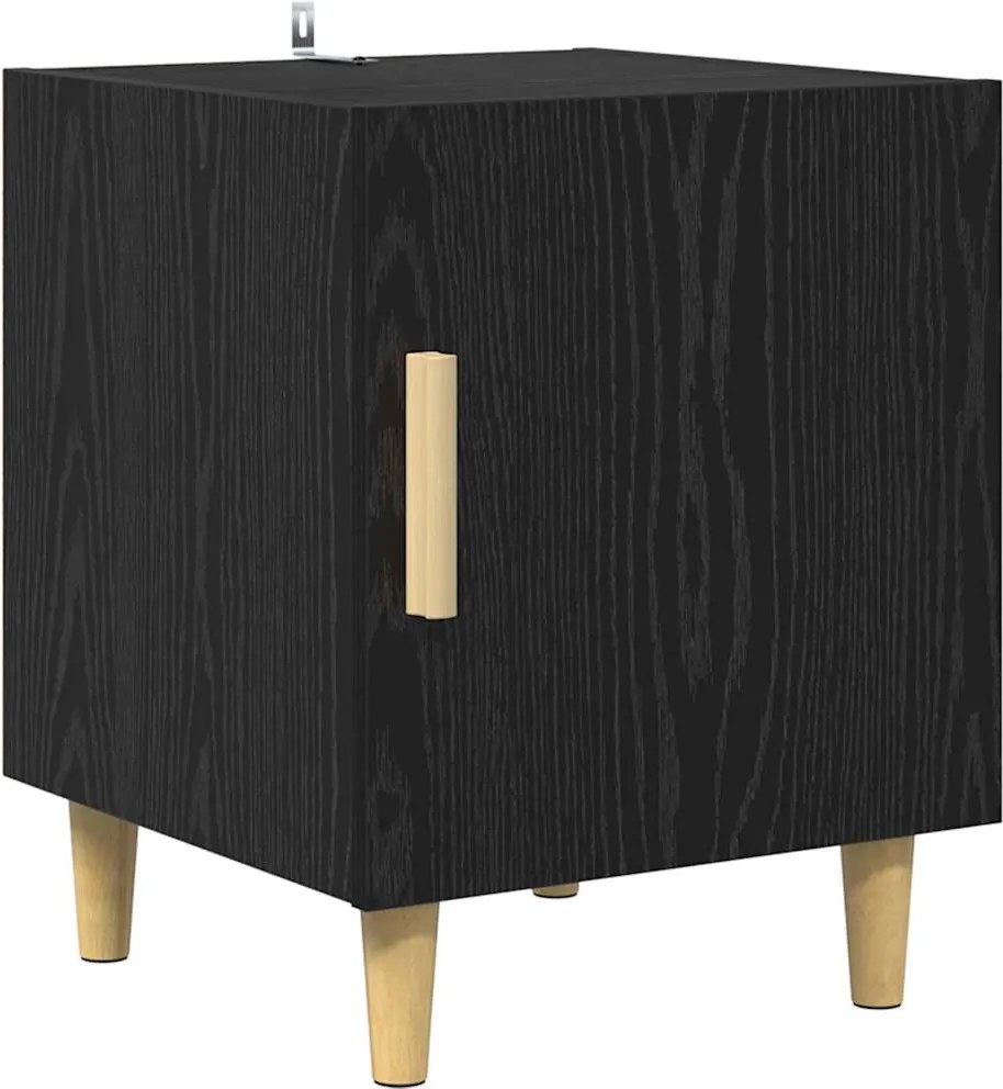 vidaXL Dulap de noapte Stejar Negru 40 x 40 x 50 cm Lemn compozit