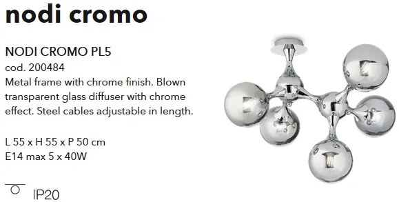 Plafoniera moderna NODI CROMO PL5 200484