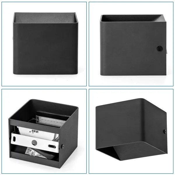 Aplică LED Aigostar LED/5,5W/230V 10x10 cm negru