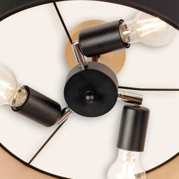 Lustră aplicată ALBA 3xE27/15W/230V Ø 40 cm negru/maro