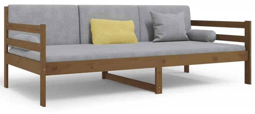 814642 vidaXL Pat de zi, maro miere, 90x190 cm, lemn masiv de pin