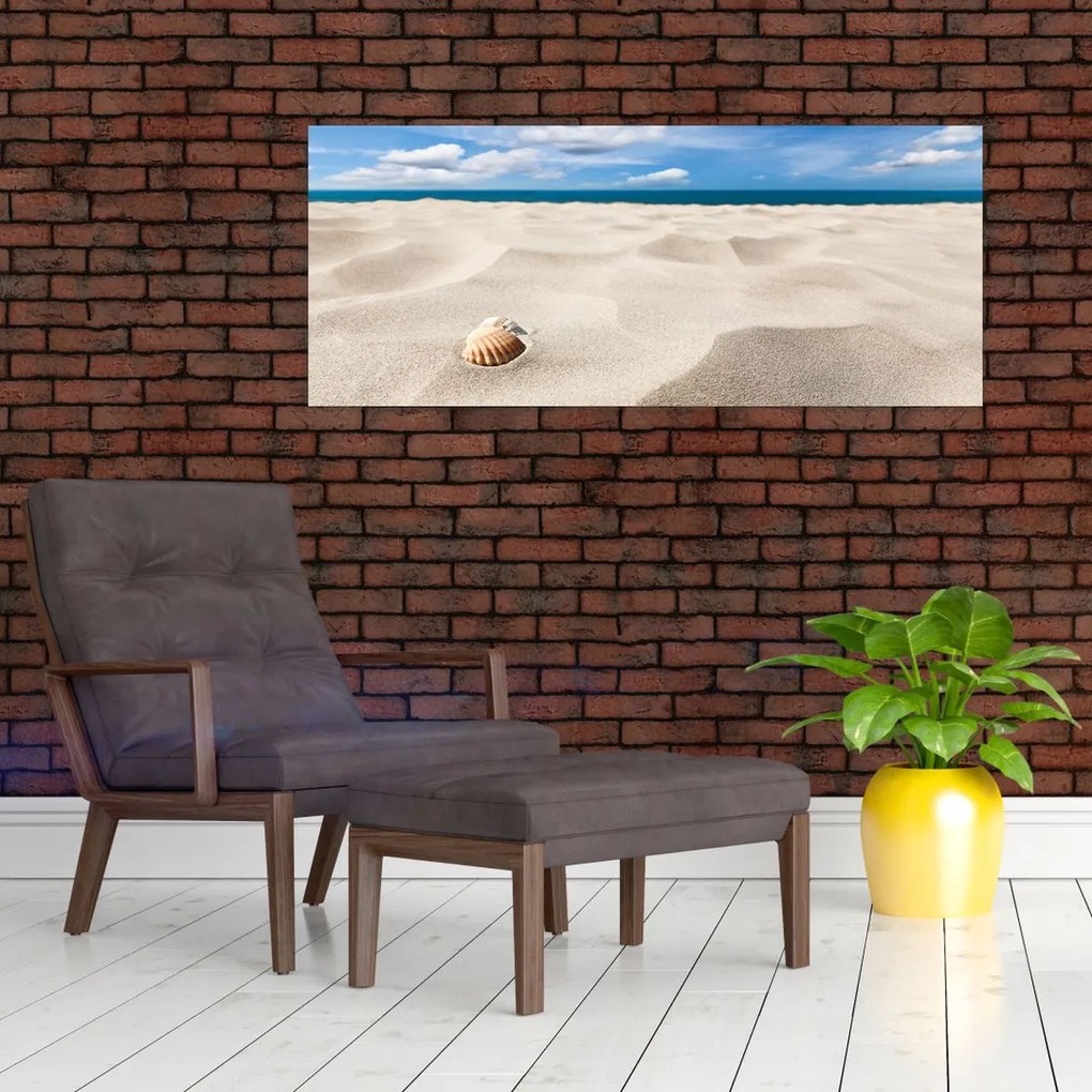 Tablou - Scoici pe plajă (120x50 cm)