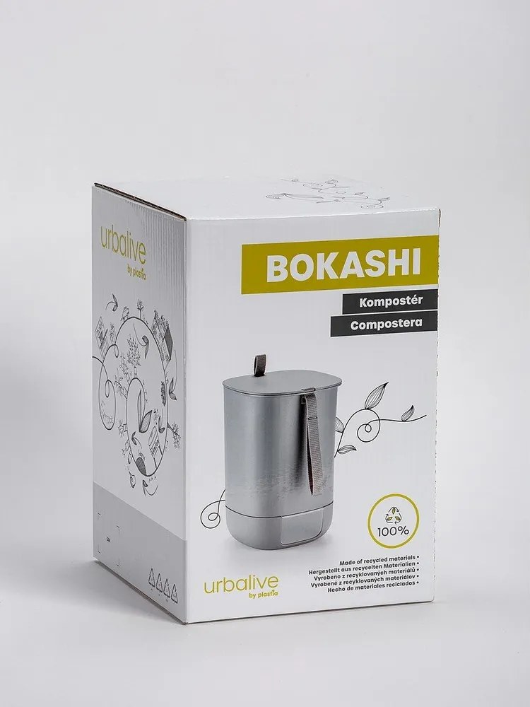 Coș pentru compost gri 10,6 l Bokashi – Plastia