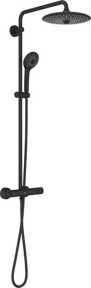 Coloana de dus cu baterie termostatata negru mat Grohe Euphoria 260