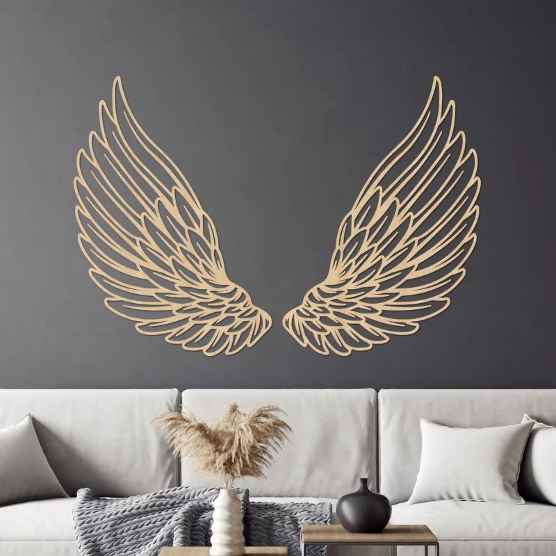 SENTOP | Decorațiune de perete din lemn cu aripi de înger | DIVINUS