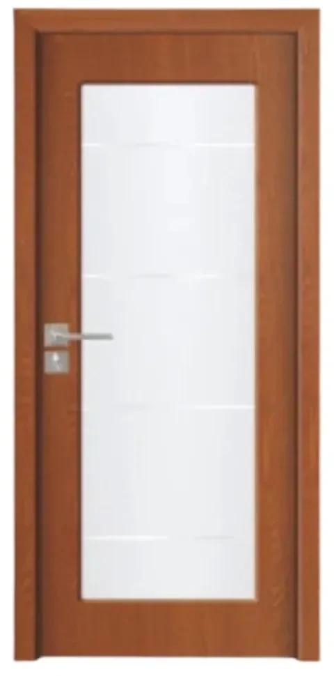 Usa Interior din MDF Novo Doors ND110-1, Cadru din Lemn Masiv, Geam Sablat, KIT COMPLET, Toc , Manere si balamale incluse (Culoare: Gri, Dimensiune: