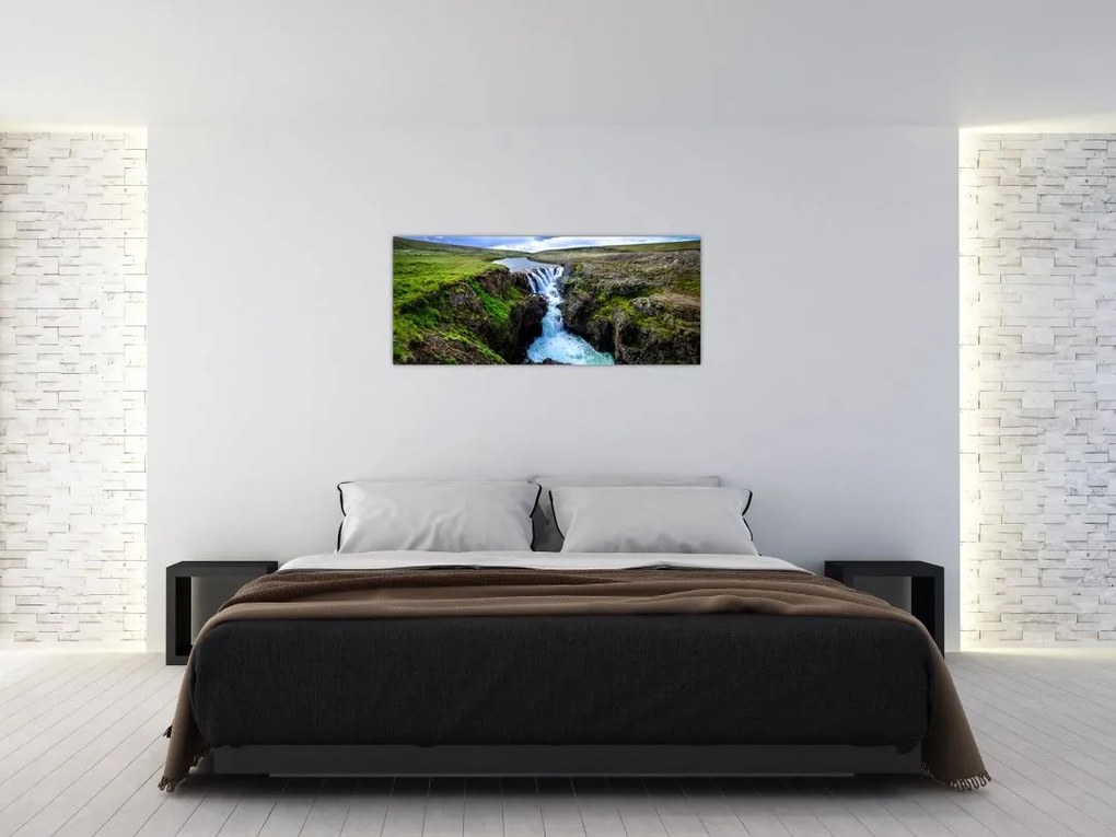 Tablou - Cascada intre stânci (120x50 cm)