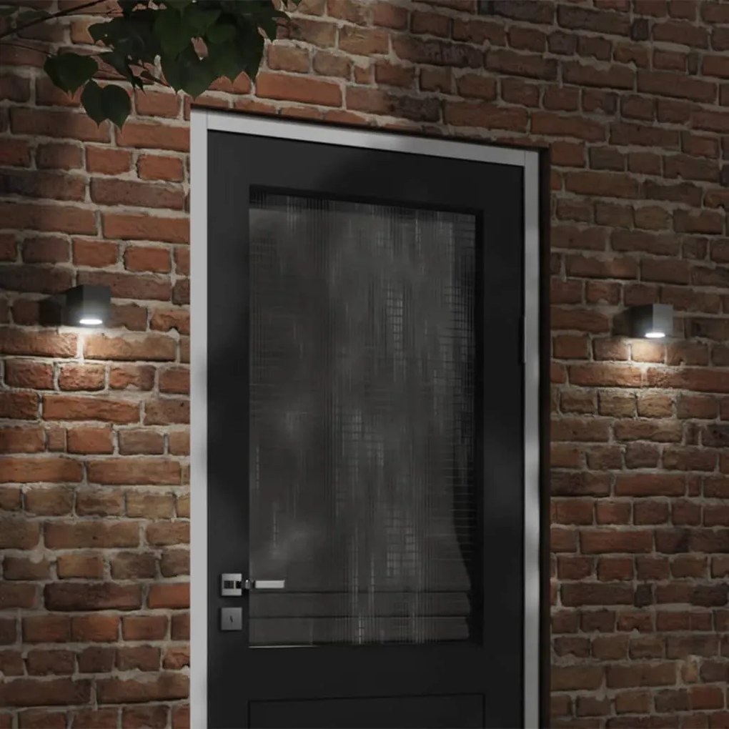 vidaXL Lampă exterioară de perete, negru, aluminiu turnat sub presiune