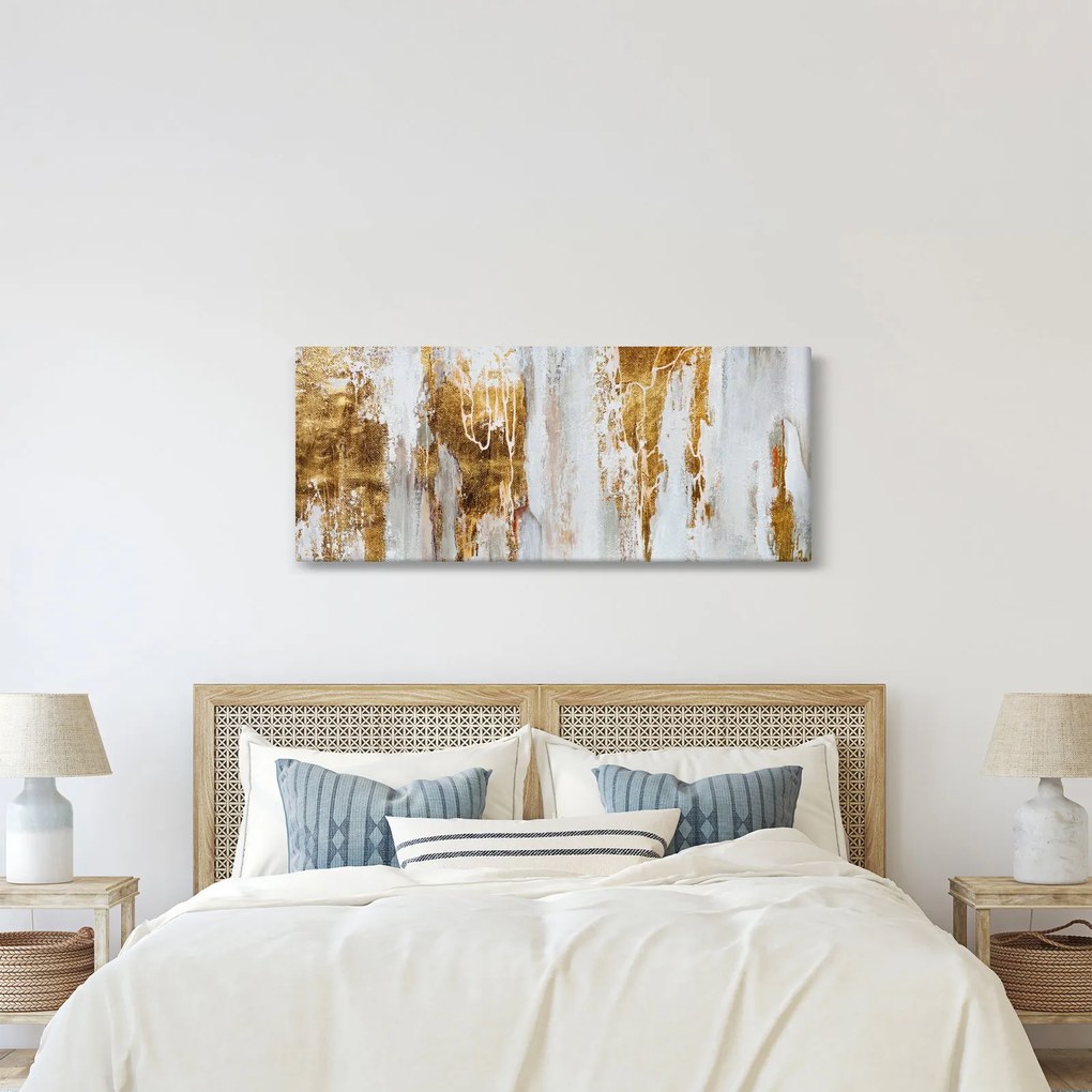 Tablou - Abstract auriu (120x50 cm)