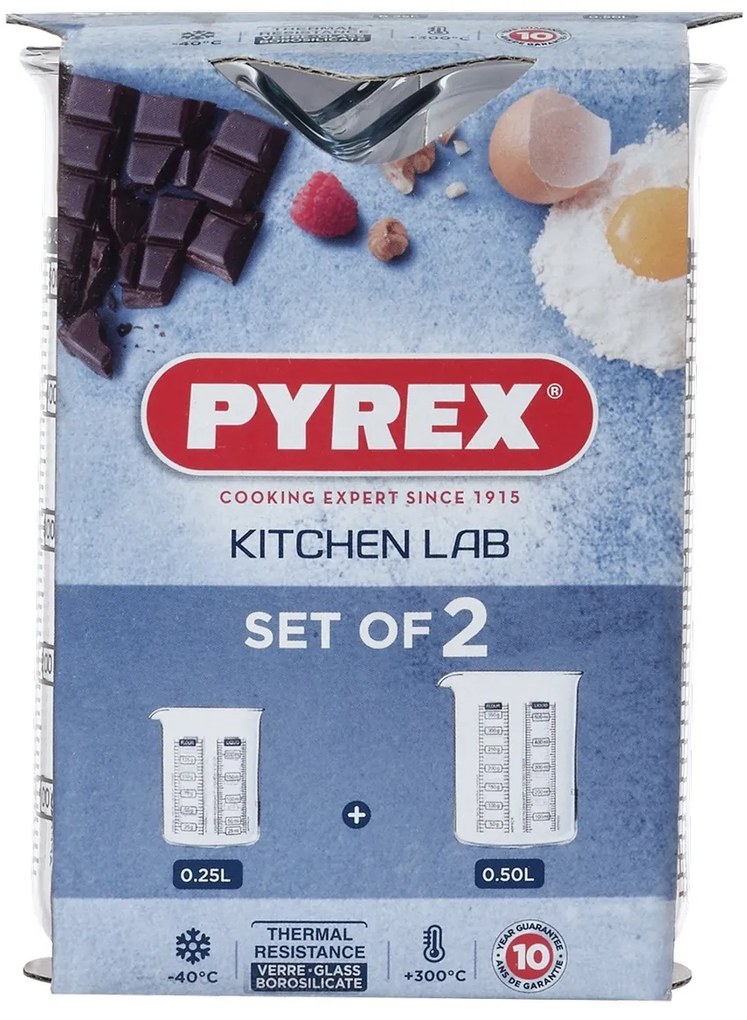 Pyrex Set de pahare gradate din sticlă, 2 buc.,0,25 l + 0,5 l