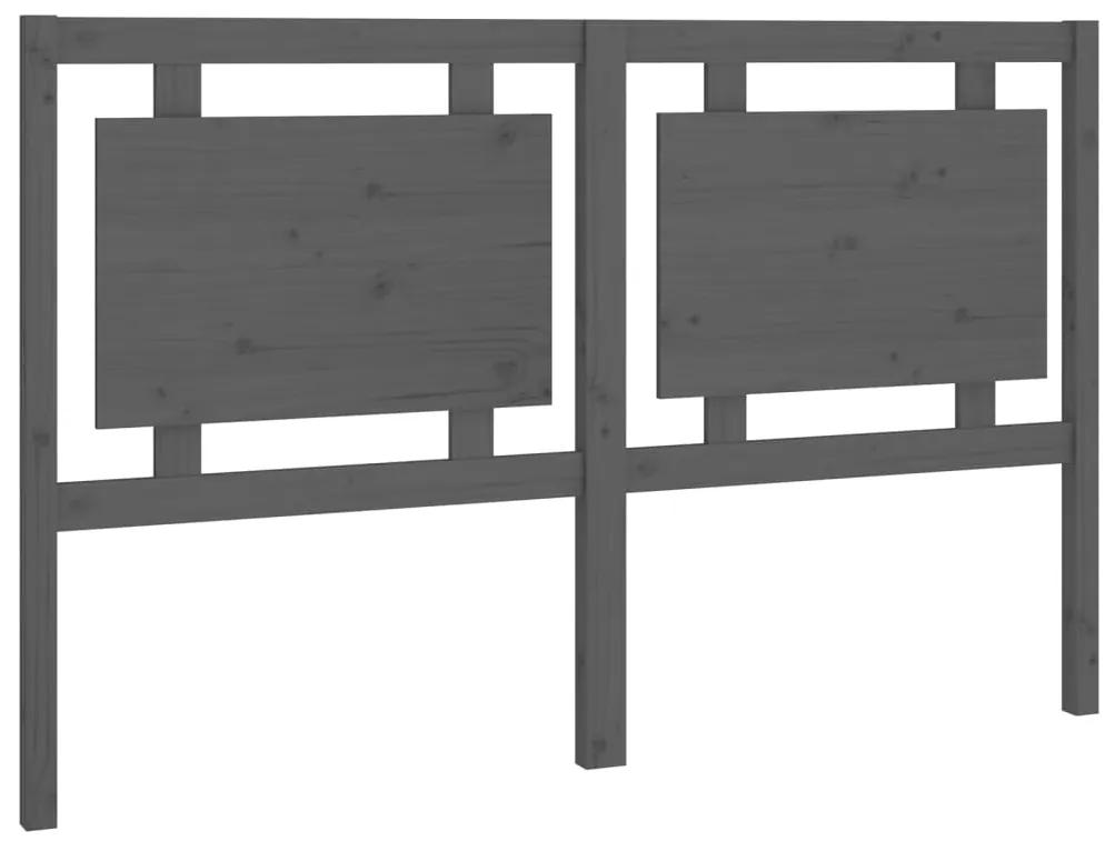 817947 vidaXL Tăblie de pat, gri, 155,5x4x100 cm, lemn masiv de pin