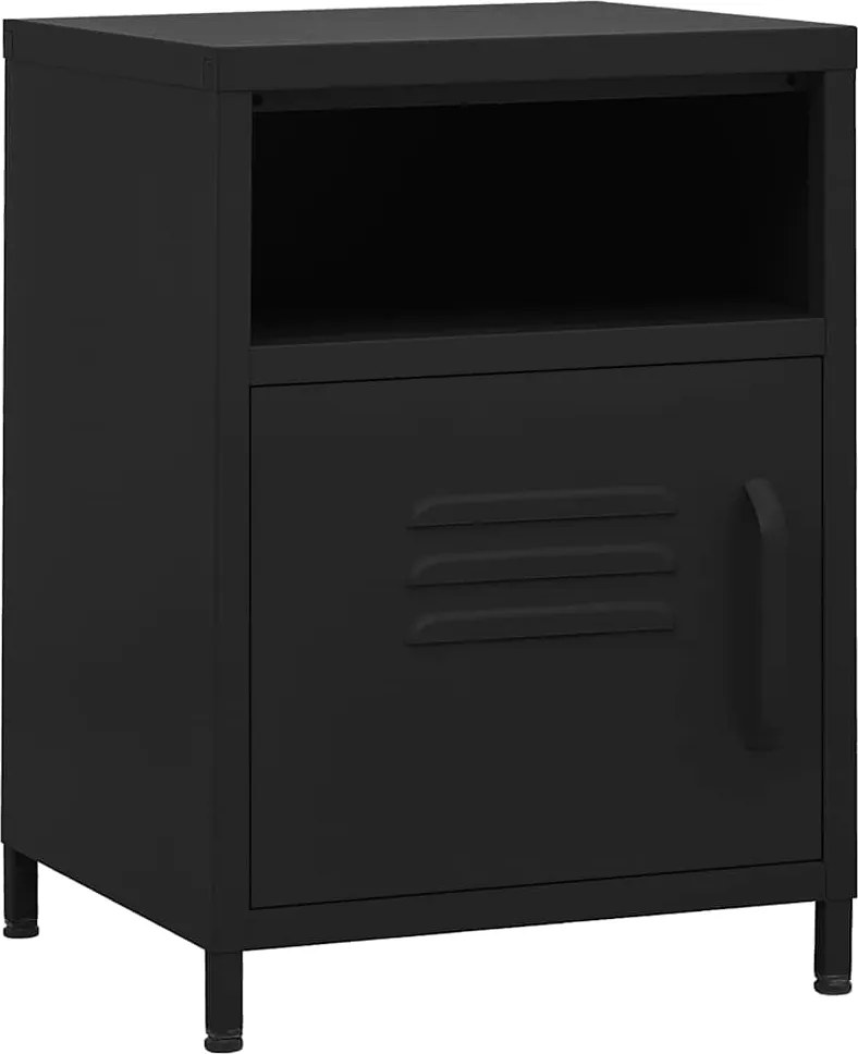 vidaXL Noptieră, negru, 35x35x51 cm oțel