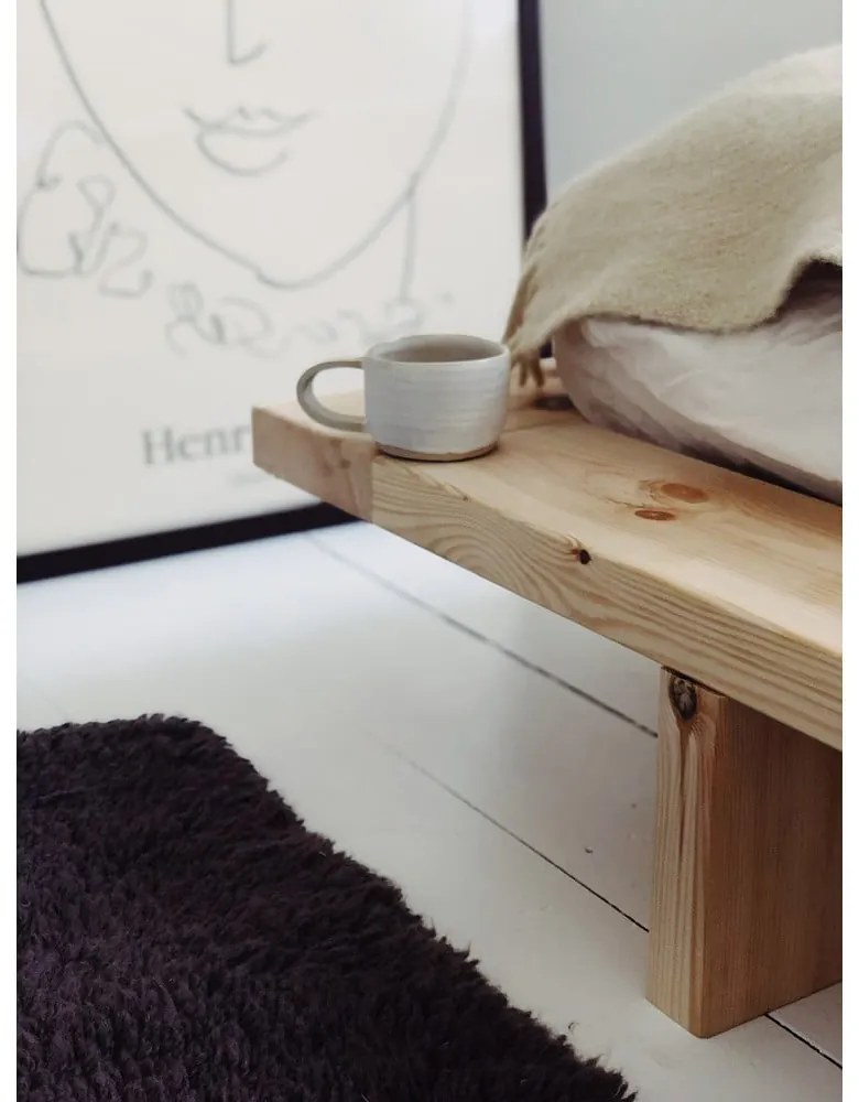 Pat matrimonial din lemn masiv de pin cu somieră 160x200 cm Japan – Karup Design