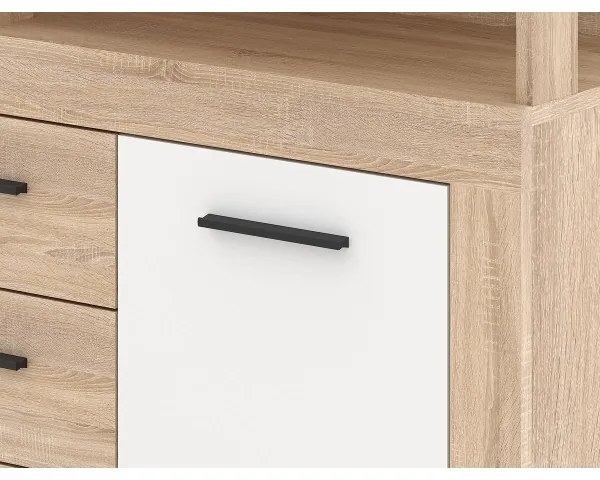 Comodă RUNA, stejar Sonoma/alb