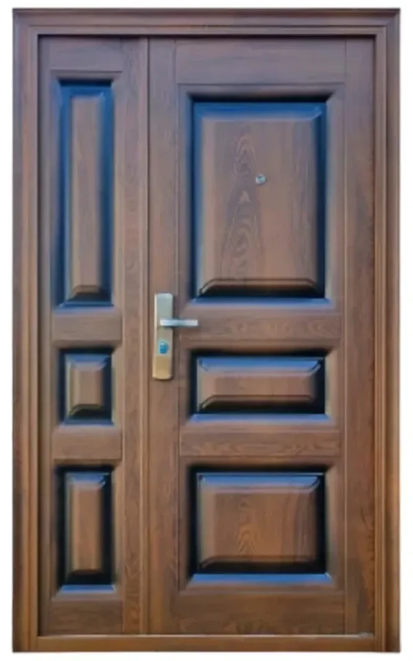 Usa metalica dubla de exterior cu izolatie si vizor Novo Doors ND5001 ,deschidere stanga dreapta, 1 yala, dimensiuni multiple,tabla 0.7 mm, balamale