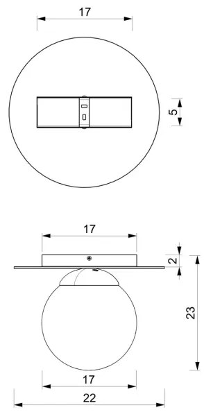 Plafonieră PLATO 1xE14/40W/230V d. 22 cm