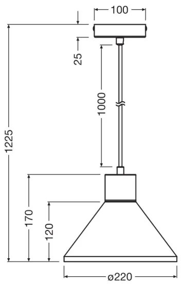 Lustră pe cablu Ledvance DECOR ipsos 1xE27/25W/230V d. 22 cm ipsos alb