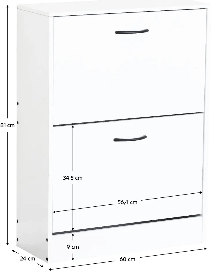 Botník BOTNIX, 2 etaje, alb