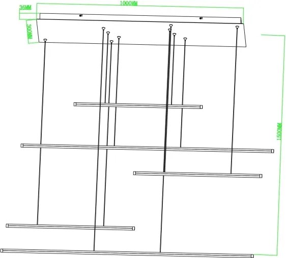 Ondaluce - Lustră LED dimerizabilă suspendată pe cablu GENIUS LED/72W/230V, neagră