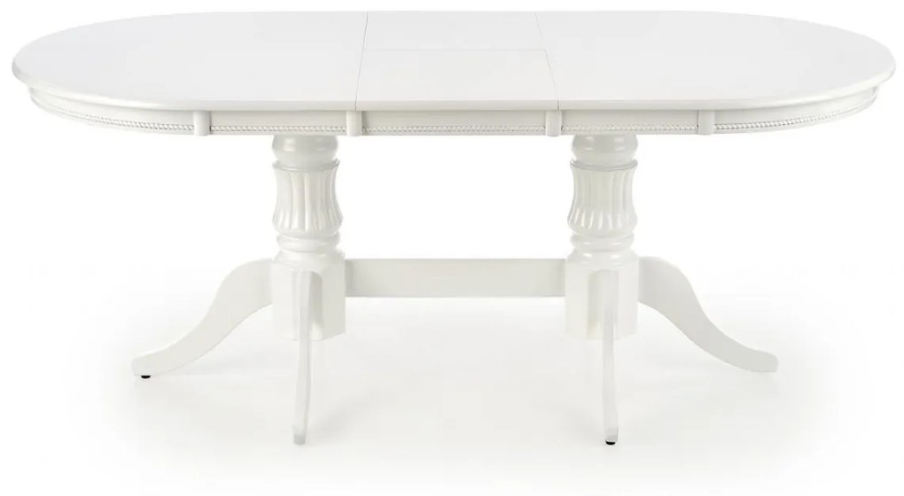 Set masa extensibila Joseph L150-190 cm + 4 scaune Barock gri/alb