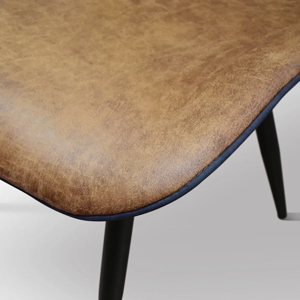 SET 4 Scaune Industry, piele ecologica ,structura metalica - MARO CAMEL - STANDARD