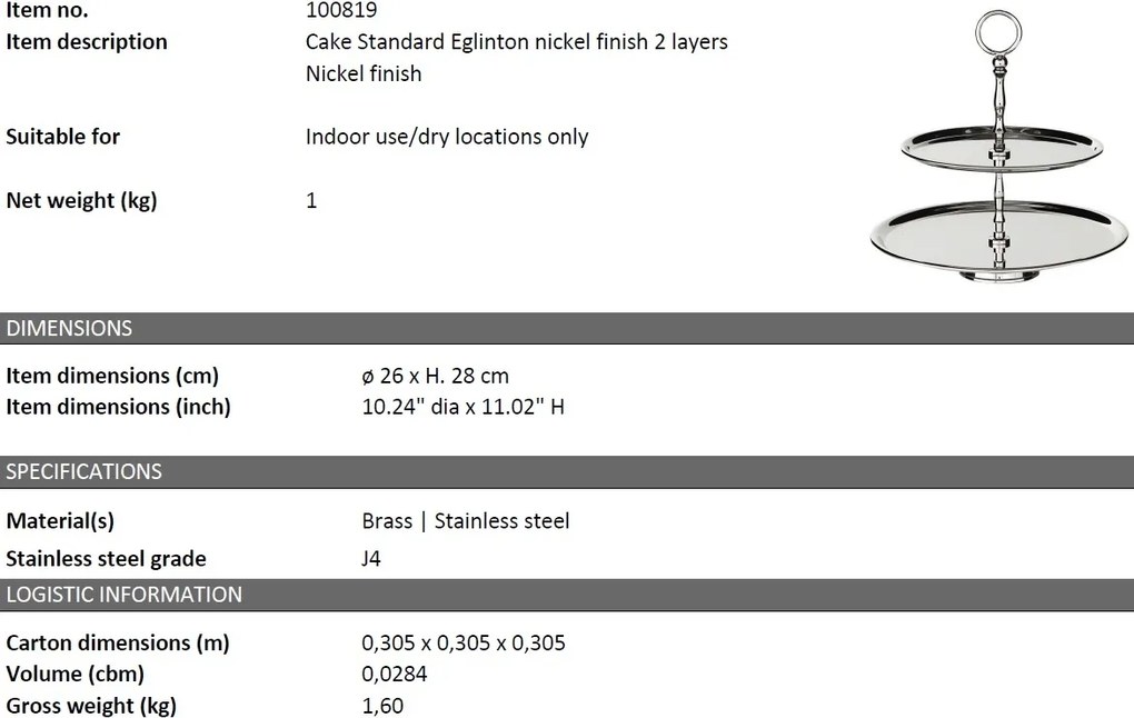 Suport design LUX pentru prajituri sau aperitive Eglinton