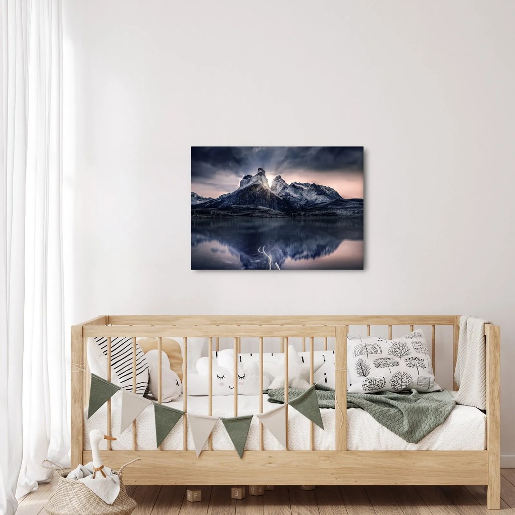 Tablou lacul cu munte (70x50 cm)