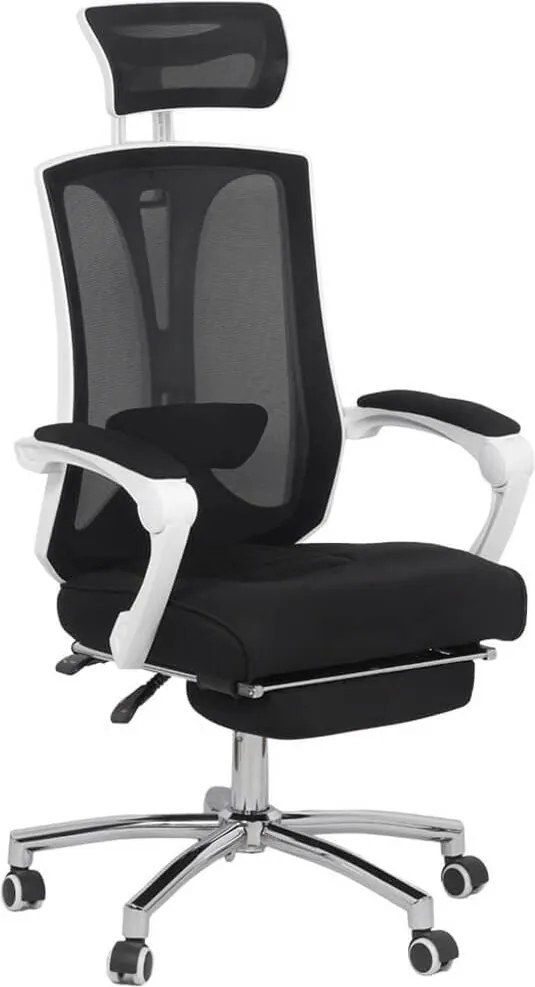 Scaun ergonomic OFF 420 negru, suport picioare și tetieră 2D