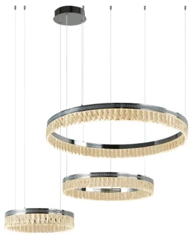 Lustră cu cristale LED THALIA, reglabilă, suspendată pe cablu, 120W/230V 3000-6000K + telecomandă