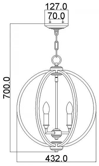 Lustră pe lanț Feiss FE-CORINNE-3P-M-BB CORINNE 3xE14/60W/230V