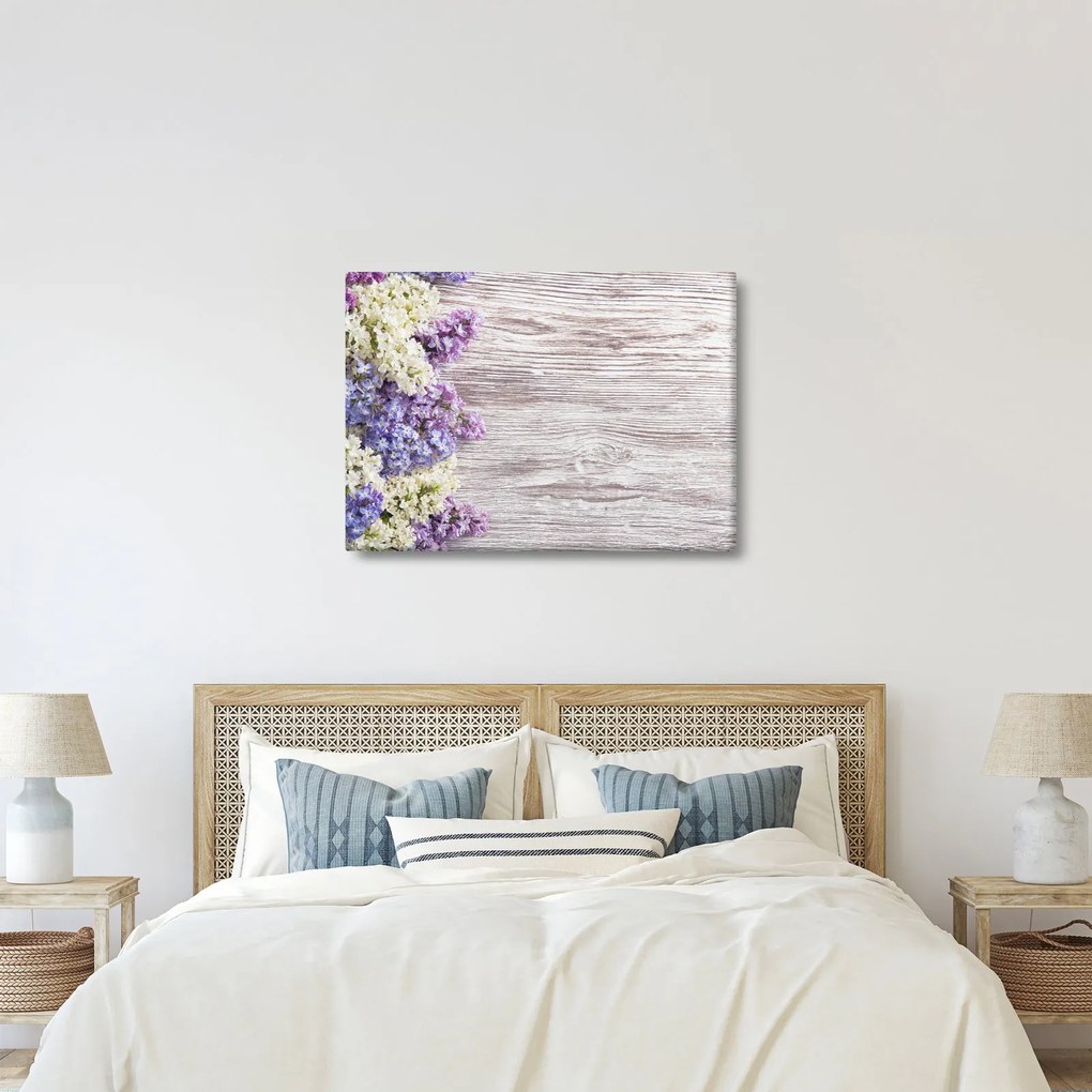Tablou - Liliac pe lemn (70x50 cm)