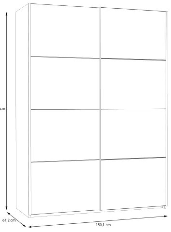 Dulap cu oglindă KARO, 150 x 210 cm, alb