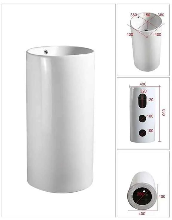 Lavoar stativ, Fluminia, Athos, rotund, 40 cm, alb