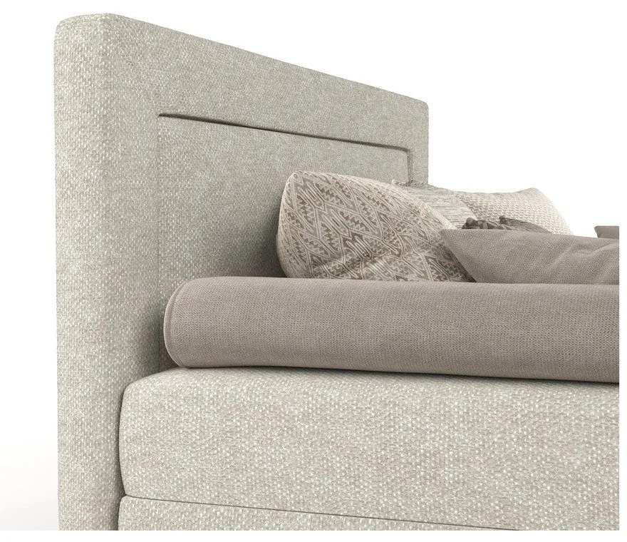 Pat gri/bej tapițat 80x200 cm Alba – Maison de Rêve