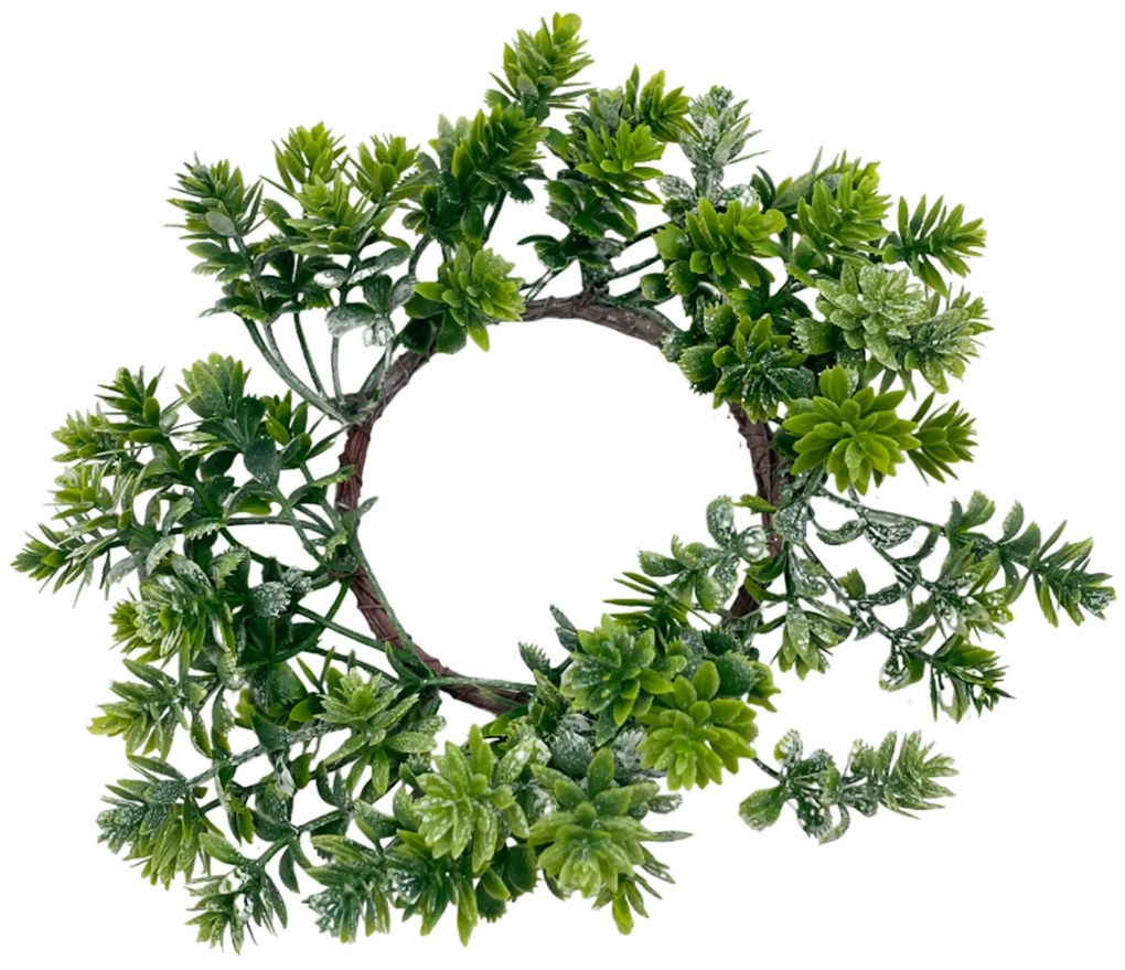 Coronita decor lumanare Craciun BELLE, Verde, 10cm