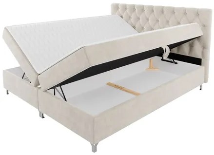 Pat matrimonial 140 cm Jenaks 2 (Gri) (cu somieră și saltea) (cu sp. depozitare). Promo -17%. 1104143