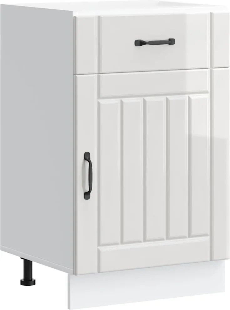 vidaXL Dulap de bază de bucătărie „Lucca” lemn prelucrat alb lucios