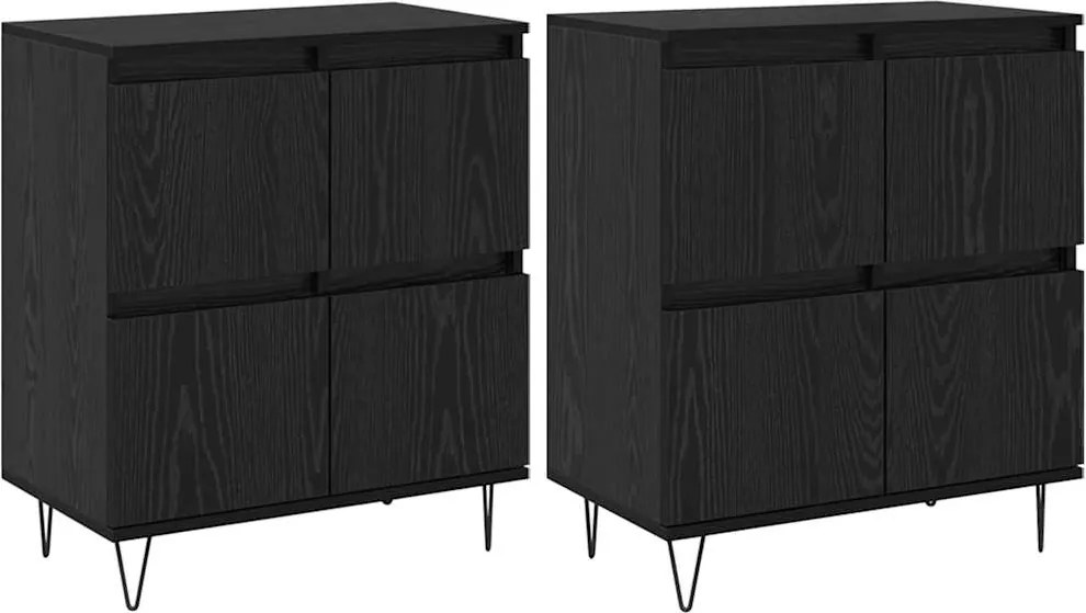 vidaXL Bufeturi 2 pcs Stejar negru 120 x 35 x 70 cm Lemn compozit