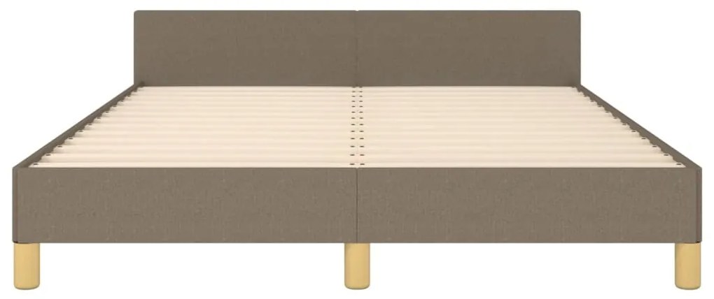 Cadru de pat cu tablie, gri taupe, 140x190 cm, textil Gri taupe, 140 x 190 cm, Design simplu