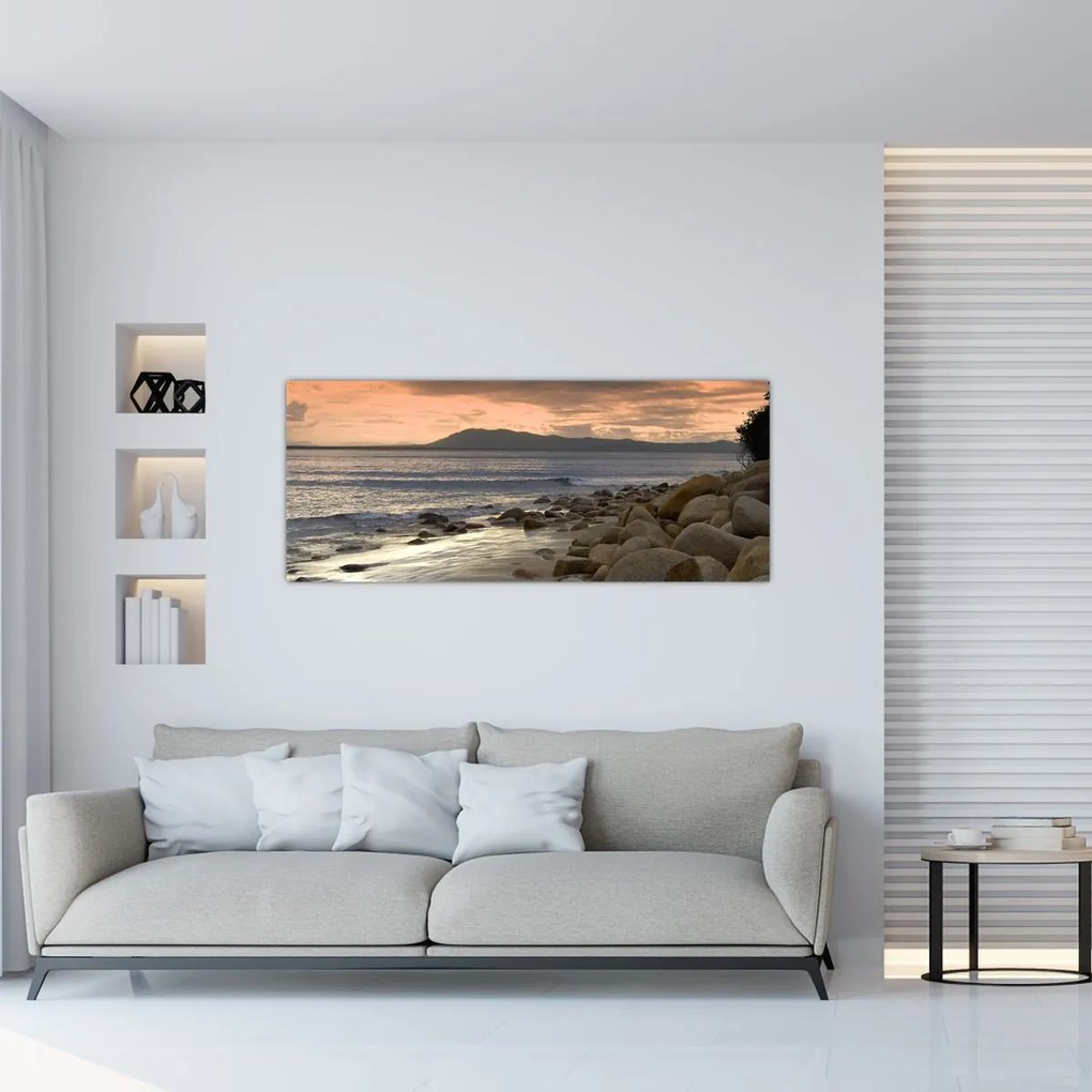 Tablou - Marea și munții (120x50 cm)