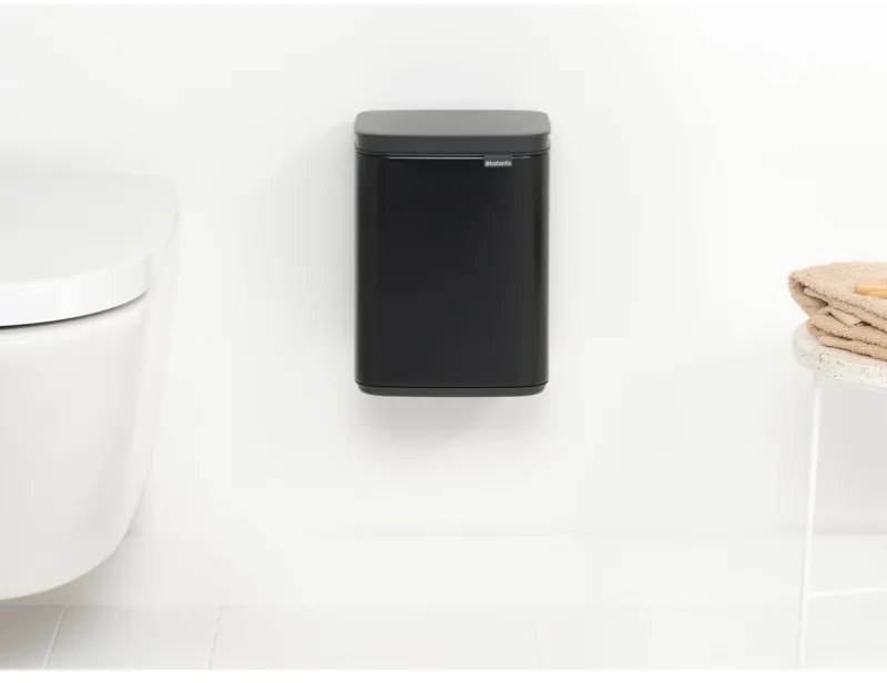 Cos pentru gunoi Brabantia Bo Small 1006622, 4 L, Deschidere lina si silentioasa, Bază antiderapantă, Negru