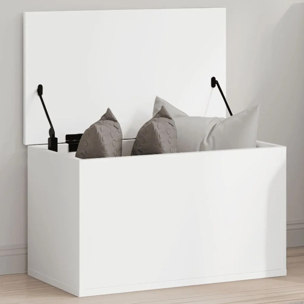 vidaXL Cutie de depozitare, alb, 60x35x35 cm, lemn prelucrat