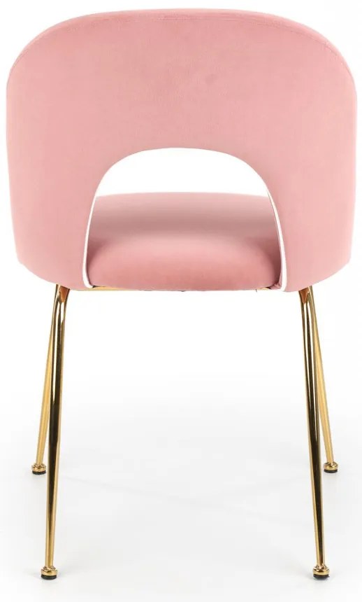 Scaun K385 velvet roz/auriu