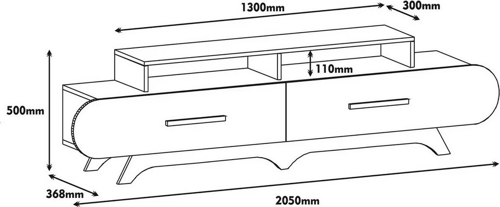 Măsuță TV Flora White and Walnut
