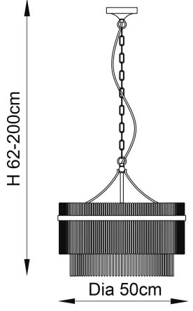 Endon 99166 - Candelabru MARIETTA cu lanț, 5xE14/7W/230V, alamă/sticlă clară