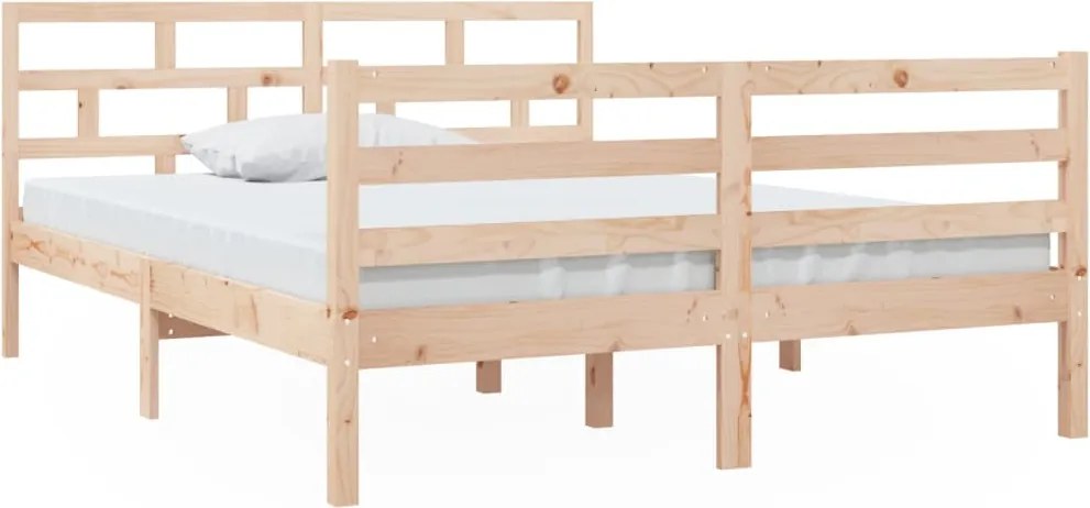 vidaXL Cadru de pat, 140x190 cm, lemn masiv de pin